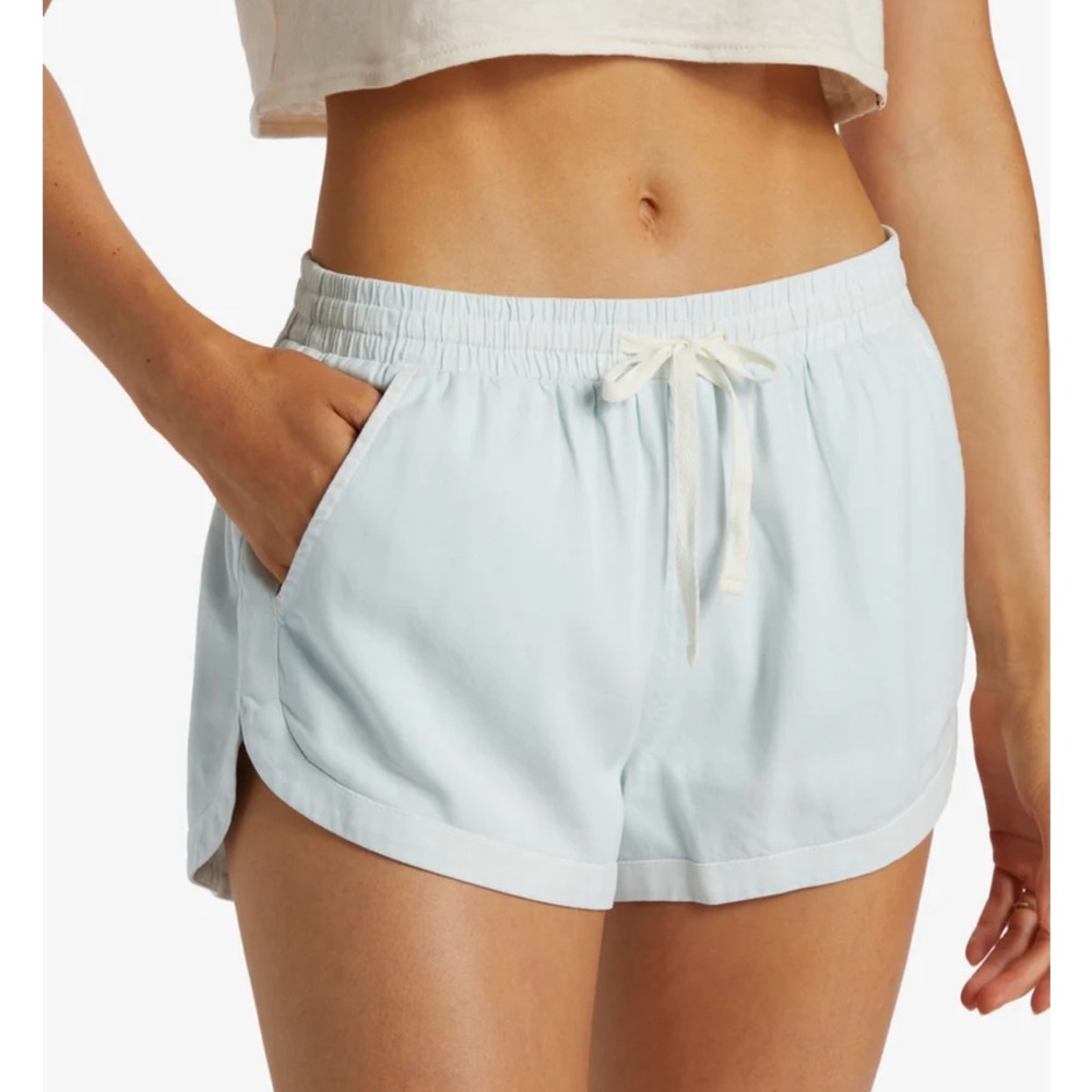 Billabong Women's Elastic Waist Shorts in Light Blue